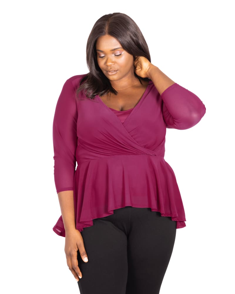 High low wrap top shop